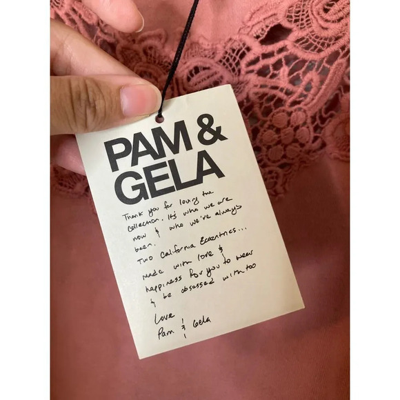 Pam & Gela Annie Hi-Lo lace inset sweatshirt sz P - Picture 11 of 14